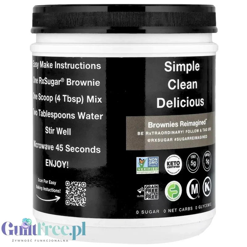 RxSugar Brownie Mix Pro 750g - mieszanka do przygotowania brownie w mikrofali