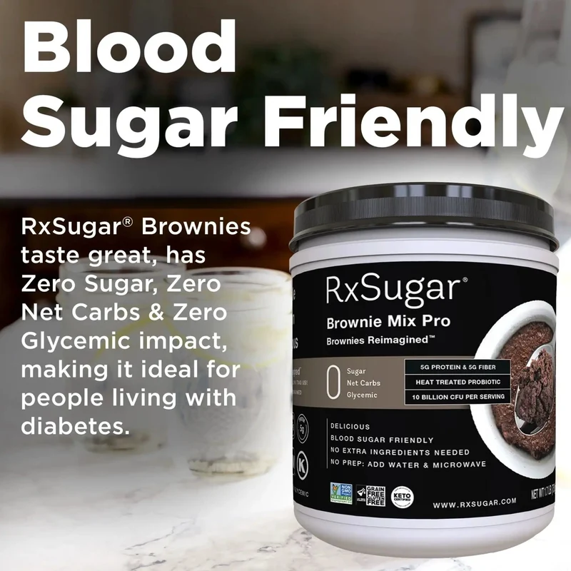 RxSugar Brownie Mix Pro 750g - mieszanka do przygotowania brownie w mikrofali