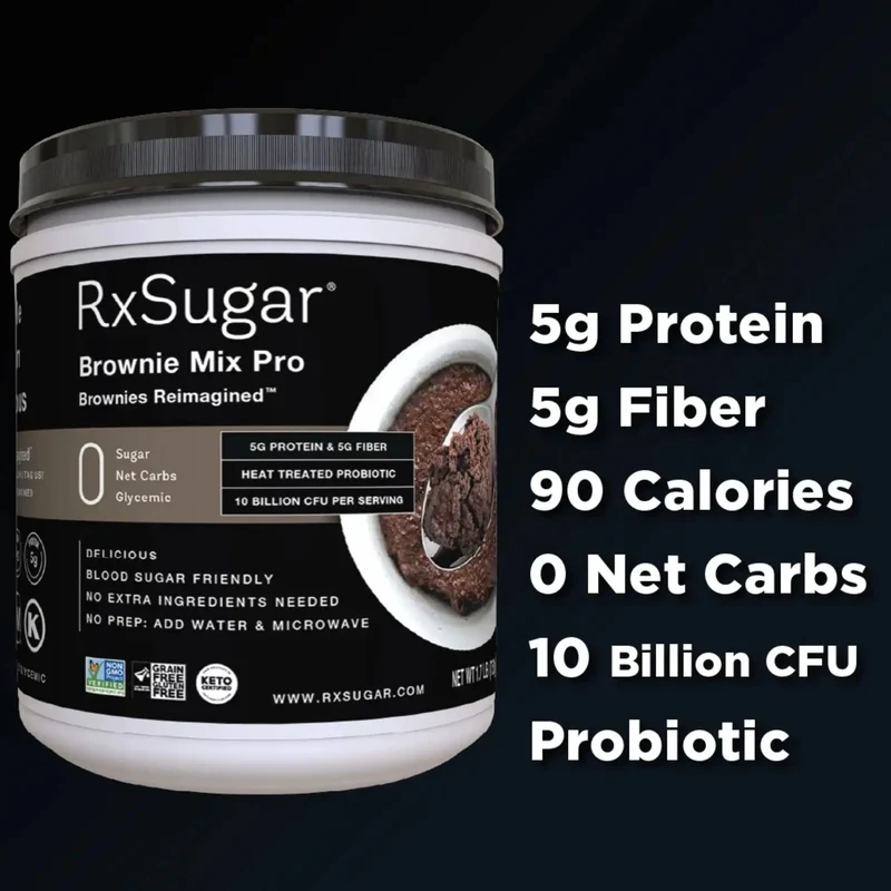 RxSugar Brownie Mix Pro 750g - mieszanka do przygotowania brownie w mikrofali