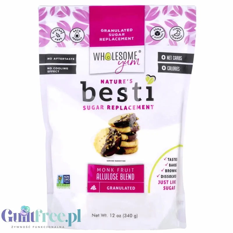 Wholesome Yum Nature's Besti Granular 340g - słodzik w kryształkach, keto odpowiednik cukru bez kalorii