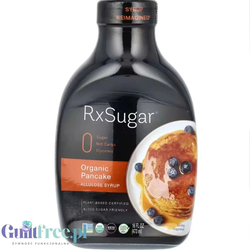RxSugar Allulose 473ml, Pancake - słodzik, alluloza w płynnym syropie, smak syropu klonowego