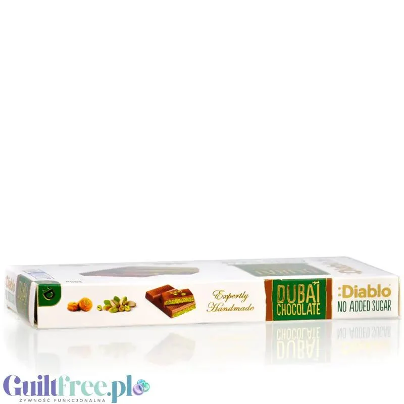 Diablo Dubai Chocolate 200g - czekolada dubajska bez dodatku cukru z pistacjami i knafeh