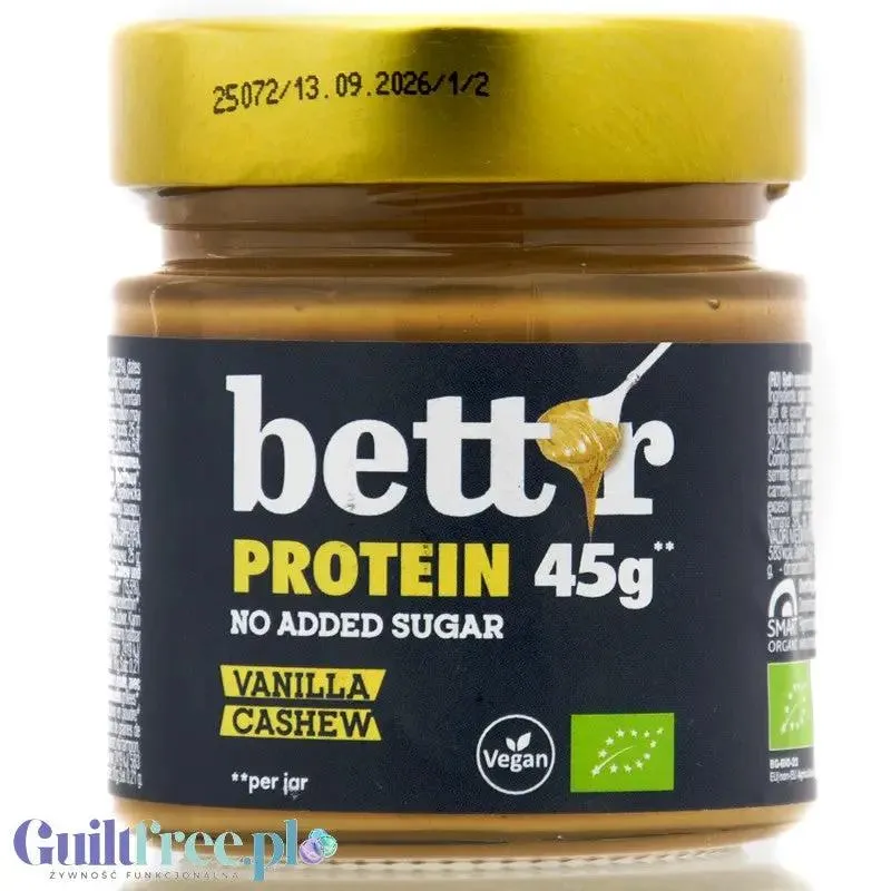 Bett'r Vanilla Cashew Protein Spread - wegański krem proteinowy z nerkowcami i wanilią bez dodatku cukru