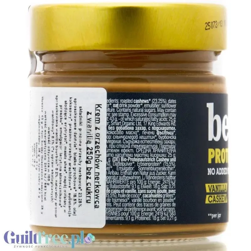 Bett'r Vanilla Cashew Protein Spread - wegański krem proteinowy z nerkowcami i wanilią bez dodatku cukru