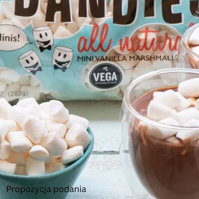 Dandies Vegan Mini Marshmallows Vanilla - wegańskie MINI pianki o smaku waniliowym, bez sztucznych barwników i aromatów