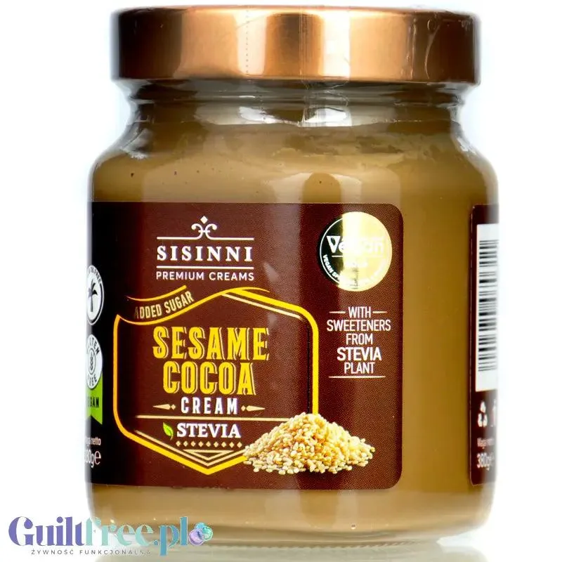 Sisinni Premium Creams Sesame Cocoa Cream Stevia - krem sezamowo-kakaowy, bez cukru, ze stewią