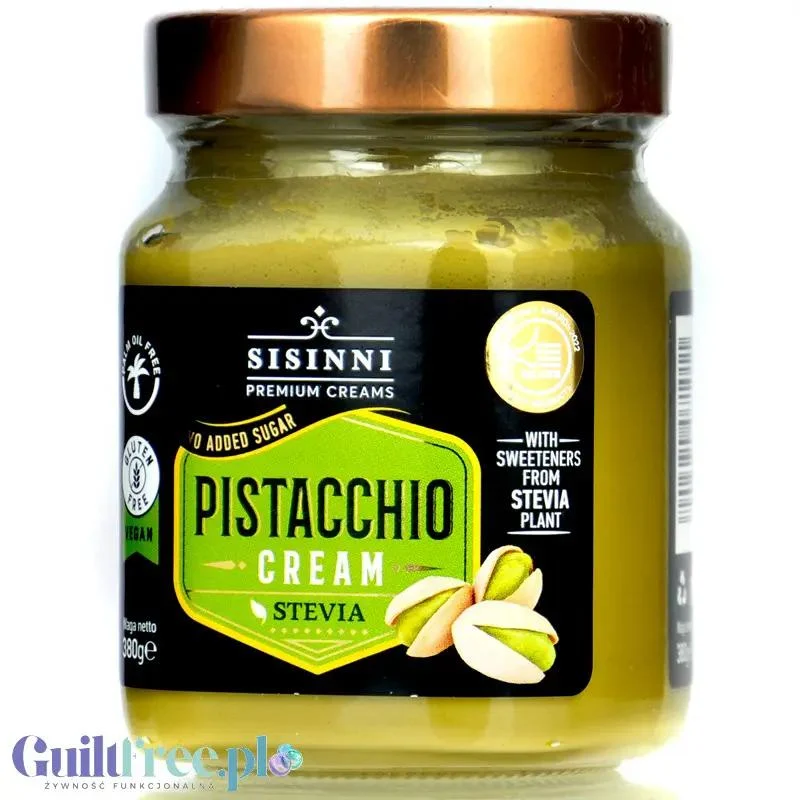 Sisinni Premium Pistacchio Cream Stevia - krem pistacjowy, bez cukru, ze stewią