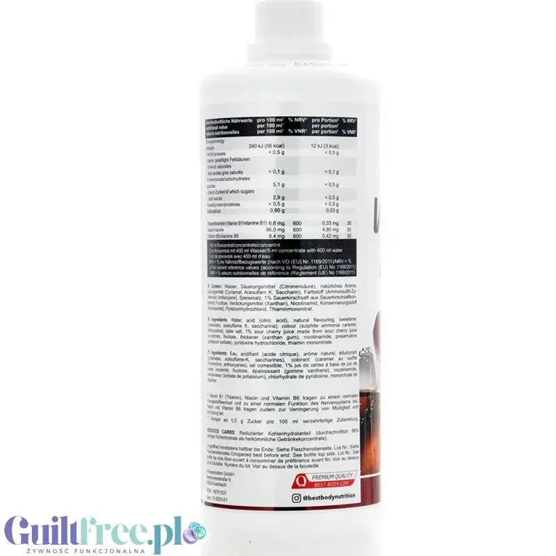 Vital Drink Cherry Cola 1L - koncentrat bez cukru z witaminami