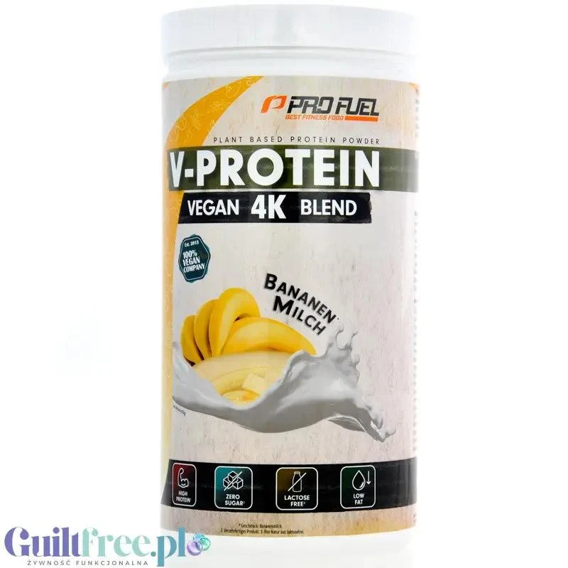 Pro Fuel V-Protein 4K Bananen Milch 750g - wegańska odżywka proteinowa o smaku mleka bananowego