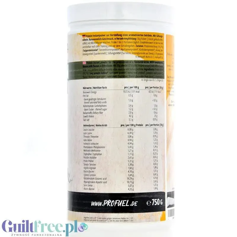 Pro Fuel V-Protein 4K Bananen Milch 750g - wegańska odżywka proteinowa o smaku mleka bananowego