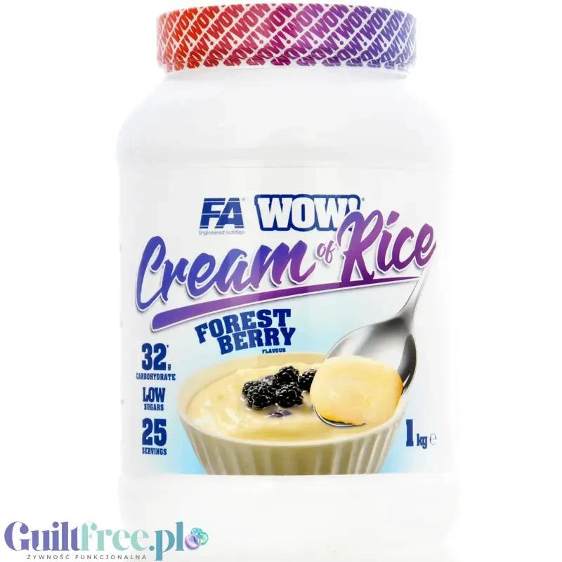 Fitness Authority Cream of Rice, Forest Berry 1kg - kleik ryżowy bez cukru, Owoce Leśne