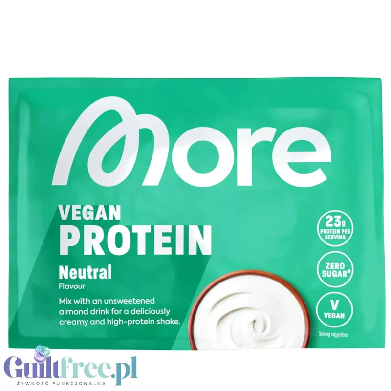 More Nutrition Total Vegan Protein Neutral 25g - niesłodzona wegańska odżywka o smaku Naturalnym