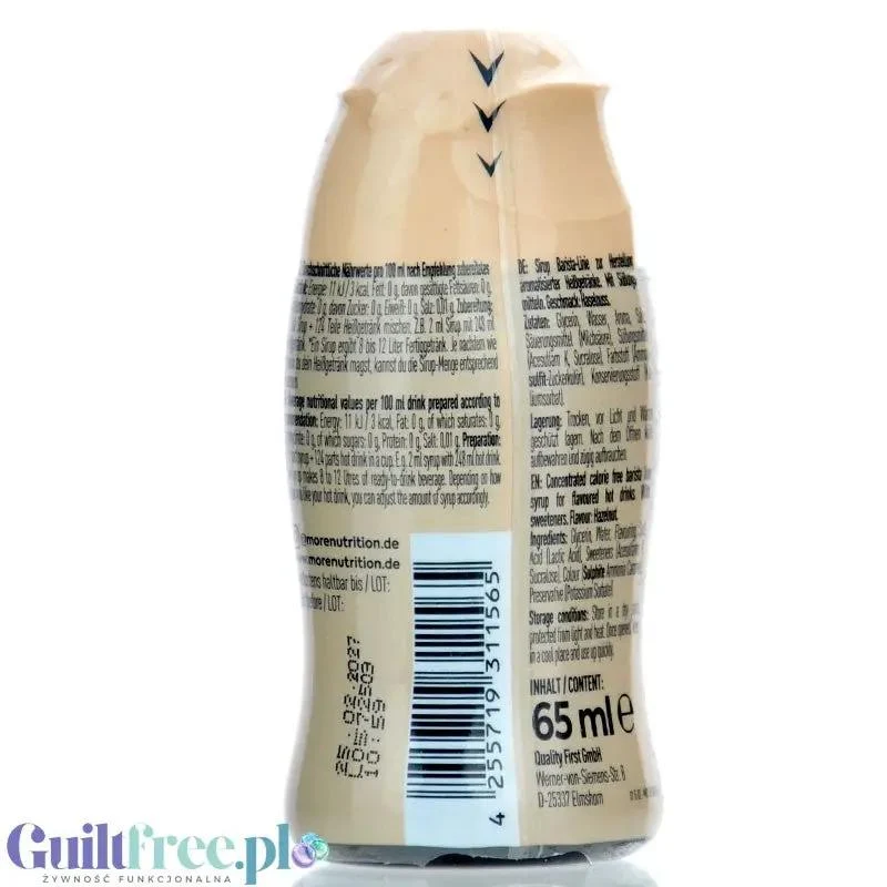 More Nutrition Zerup Hazelnut - skoncentrowany syrop do kawy i herbaty bez cukru i kalorii, Orzech Laskowy