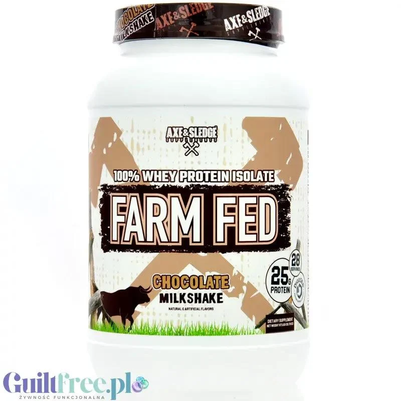 Axe & Sledge Farm Fed, Chocolate Milkshake - unikatowa odżywka białkowa dla wymagających 100% WPI, 25g białka