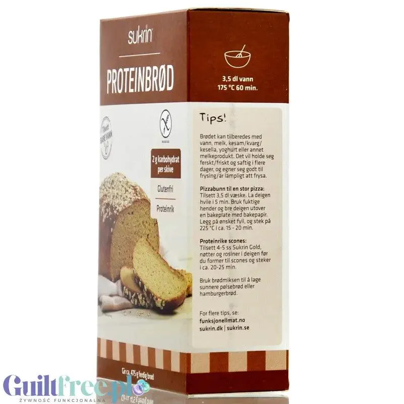Sukrin Protein Brot Mix - bezglutenowa mieszanka do wypieku chleba proteinowego