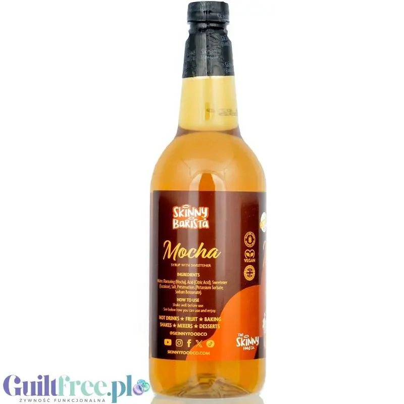 Skinny Food Barista Mocha 1L - syrop zero kalorii do kawy, bez cukru, smak Kawy & Czekolady