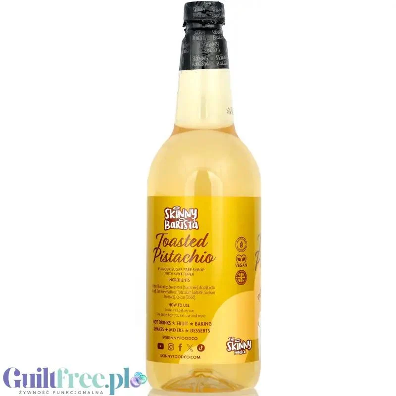 Skinny Food Barista Toasted Pistachio 1L - syrop do kawy bez cukru i kalorii o smaku pistacjowym