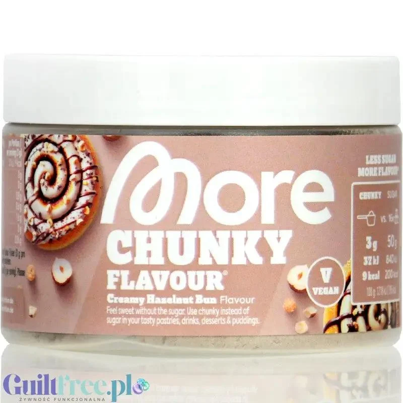 More Nutrition Chunky Flavor Creamy Hazelnut Bun 150g - wegański proszek aromatyzujący o smaku bułaczki z orzechami