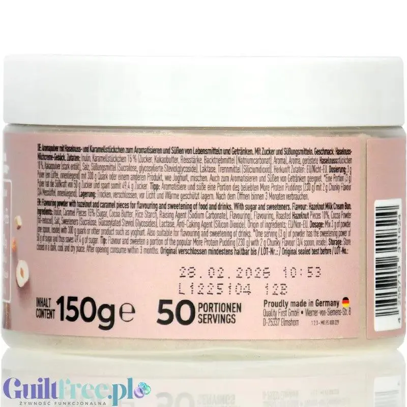 More Nutrition Chunky Flavor Creamy Hazelnut Bun 150g - wegański proszek aromatyzujący o smaku bułaczki z orzechami