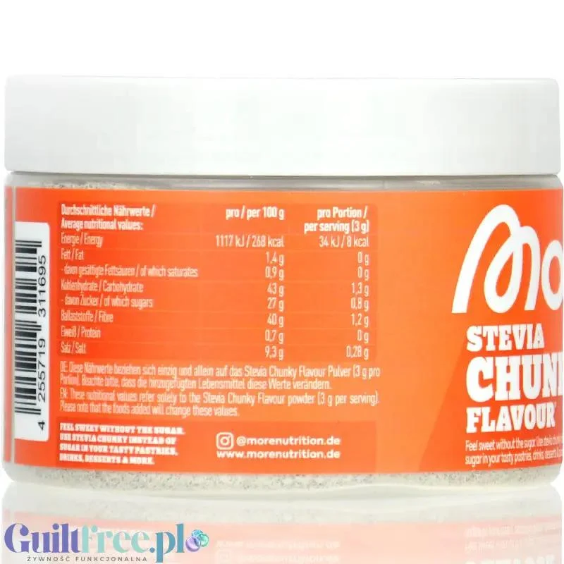 More Nutrition Chunky Flavor STEVIA, Salted Caramel Pure 150g - wegański aromat w proszku bez cukru ze stewią