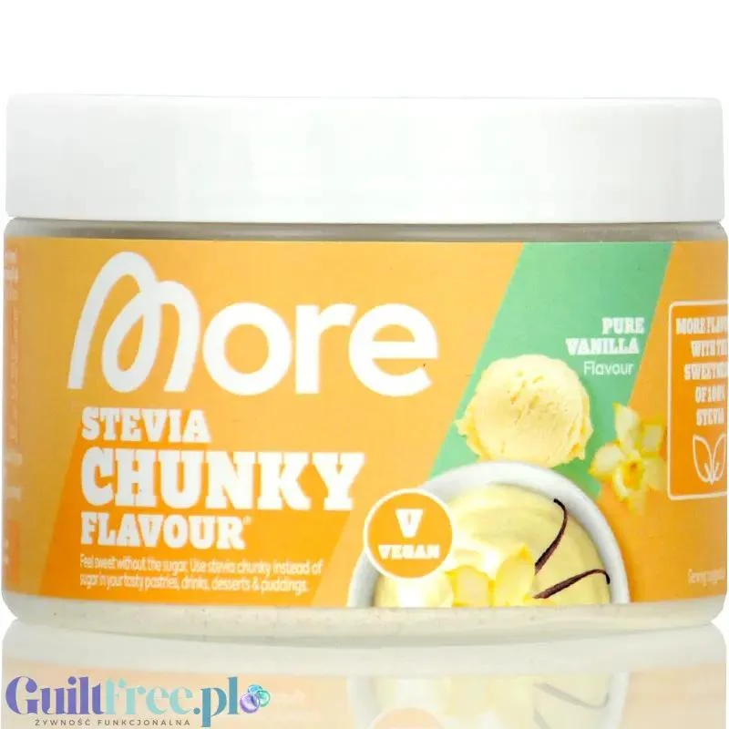 More Nutrition Chunky Flavor STEVIA, Vanilla Pure 150g - wegański aromat w proszku bez cukru ze stewią, Wanilia