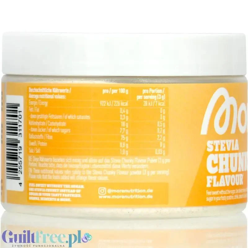 More Nutrition Chunky Flavor STEVIA, Vanilla Pure 150g - wegański aromat w proszku bez cukru ze stewią, Wanilia