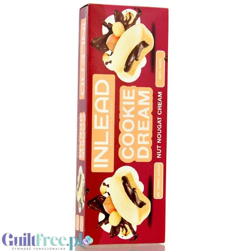 Inlead Cookie Dream Nut Nougat Cream – ciastka bez cukru z nadzieniem nugatowym w białej czekoladzie