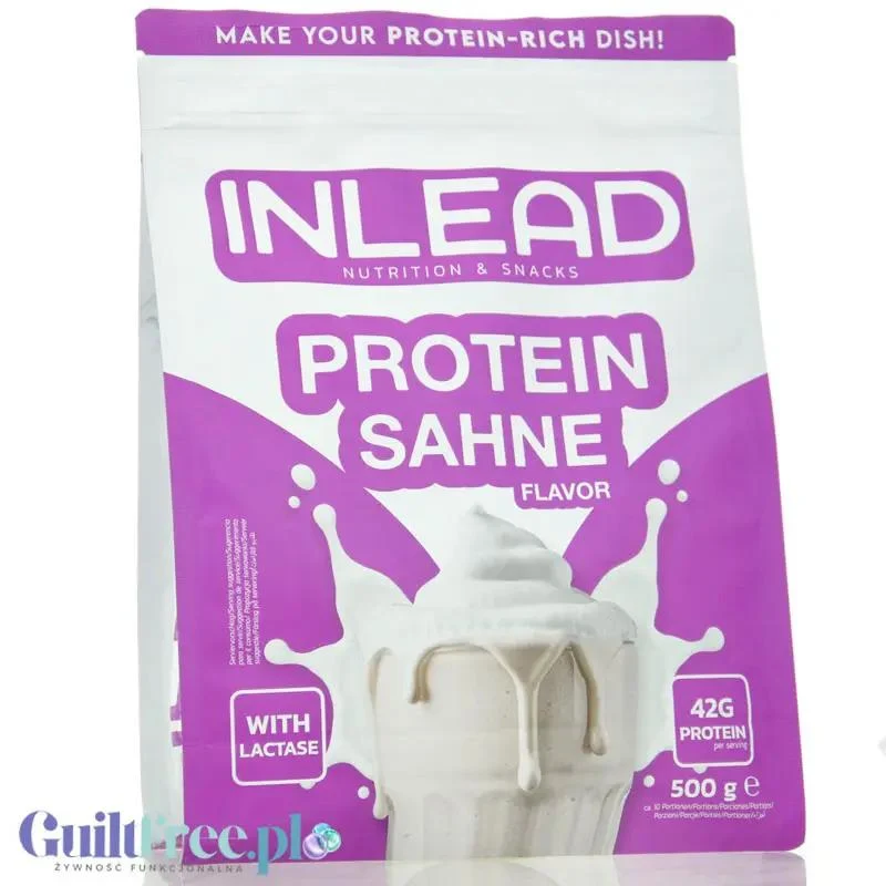 Inlead Protein Sahne - odżywka białkowa do pieczenia i gotowania, smak śmietankowy, bez cukru i słodzików