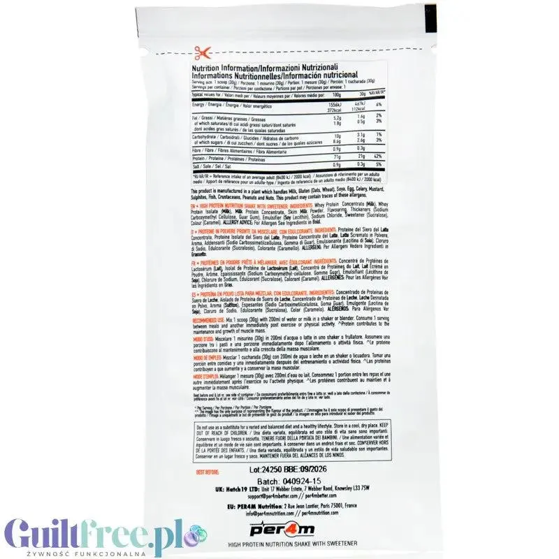 Per4m Whey Advanced Protein Cinnamon Donut 30g saszetka - gęsta odżywka białkowa WPC, WPI & MPC, Cynamonowy Donut