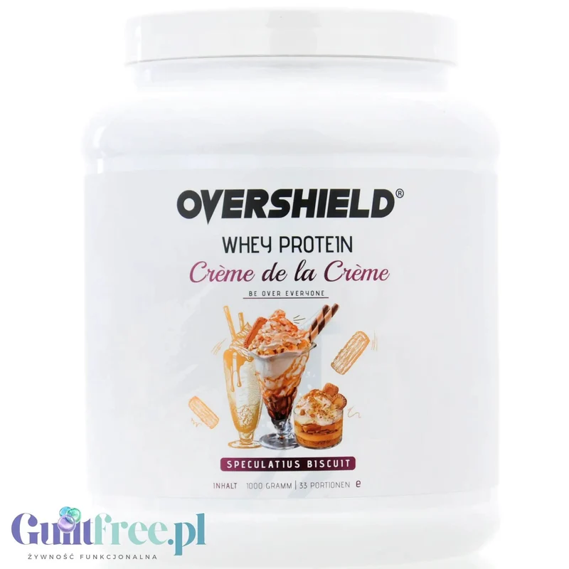 Overshield Crème de la Crème Whey Speculatius Biscuit - kremowe deserowe białko, odżywka WPC & WPI smak Ciasteczek Speculos