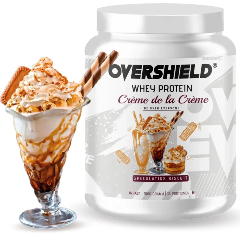 Overshield Crème de la Crème Whey Speculatius Biscuit - kremowe deserowe białko, odżywka WPC & WPI smak Ciasteczek Speculos