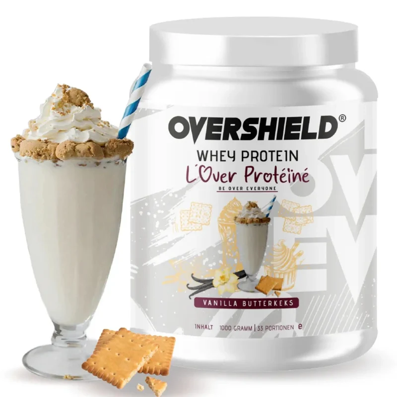 Overshield Whey Protein L’Over Protéiné Vanilla Butterkeks - kremowe deserowe białko, odżywka WPC & WPI smak Ciasteczko Maślane