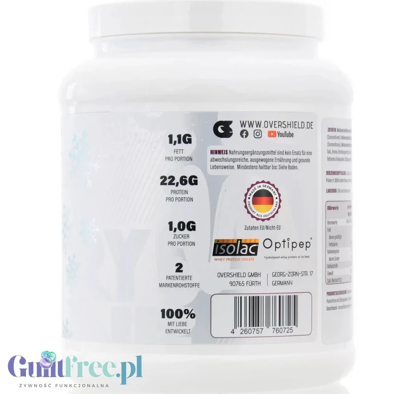 Overshield Crème de la Crème Whey Bratapfel - kremowe deserowe białko, odżywka WPC & WPI smak Pieczone Jabłko
