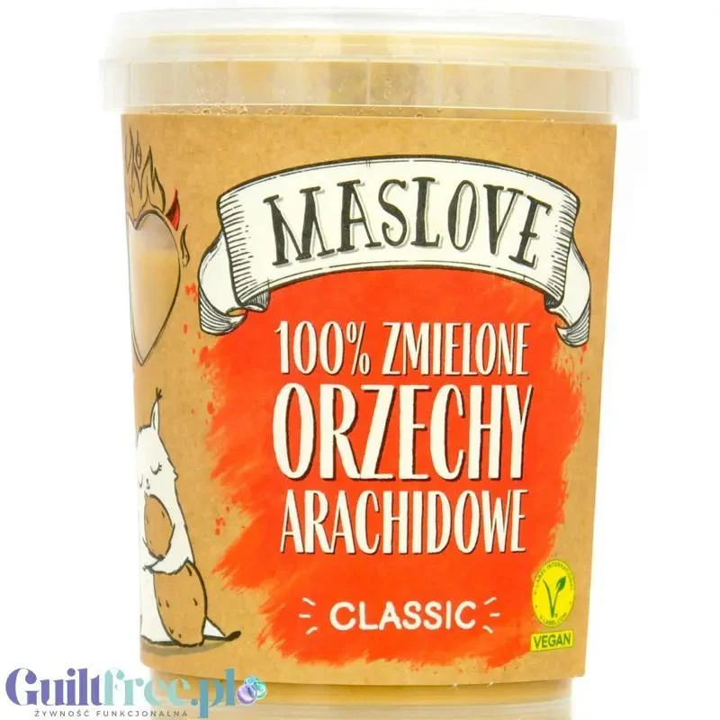 Maslove Masło Orzechowe Classic 400g - miazga arachidowa 100%