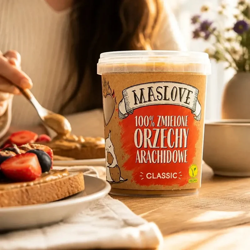 Maslove Masło Orzechowe Classic 400g - miazga arachidowa 100%
