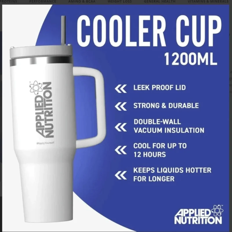 Applied Nutrition Cooler Cup 1200ml White - kubek termiczny ze stali nierdzewnej Stanley