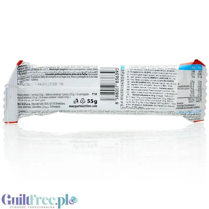 MaxSport Infinity Protein Bar Chocolate Hazelnut - baton proteinowy 31% białka z karmelem i orzechami laskowymi