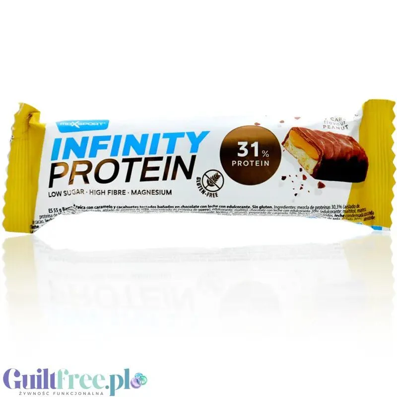 MaxSport Infinity Protein Bar Salted Caramel Peanut - baton proteinowy 31% białka z karmelem i orzeszkami