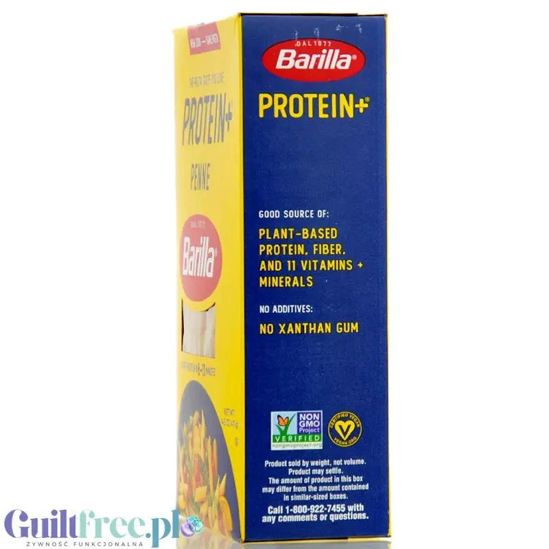 Barilla Protein+ Penne - makaron proteinowy z białkiem grochu, ciecierzycy i witaminami, Pióra