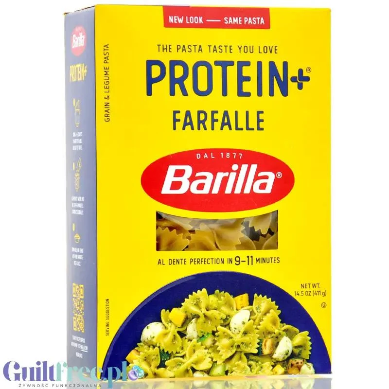 Barilla Protein+ Farfalle - makaron proteinowy z białkiem grochu, ciecierzycy i witaminami, Kokardki