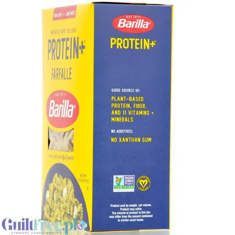 Barilla Protein+ Farfalle - makaron proteinowy z białkiem grochu, ciecierzycy i witaminami, Kokardki
