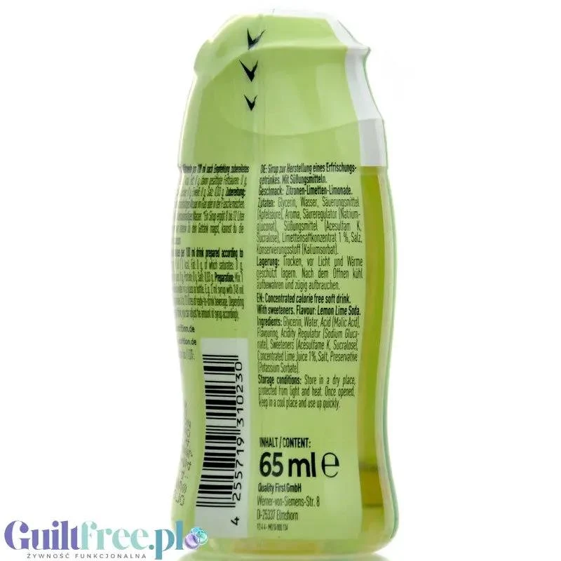 More Nutrition Zerup Lemon Lime na 8L - skoncentrowany syrop do wody bez cukru i kalorii, Cytryna z Limonką