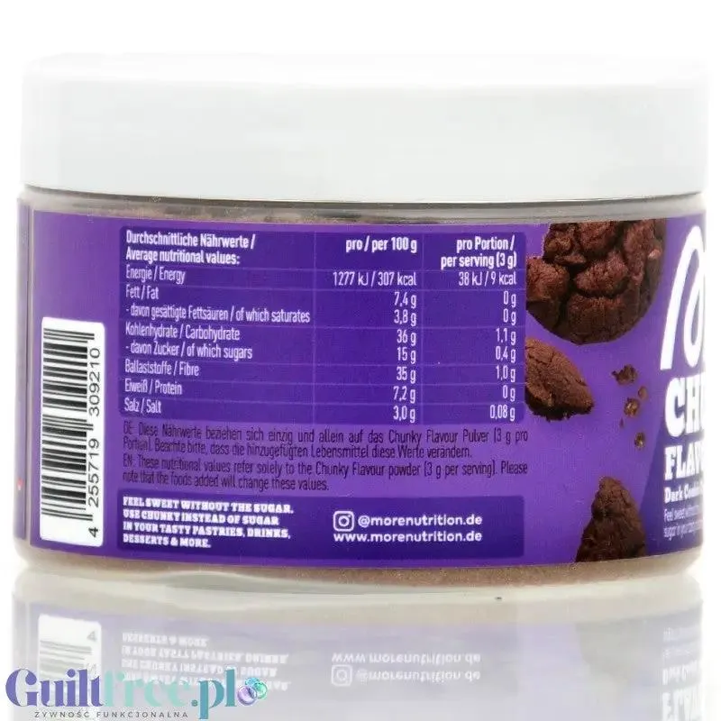 More Nutrition Chunky Flavor Dark Cookie Crumble 170g - aromat słodzący w proszku ciasteczkowy z czekoladą