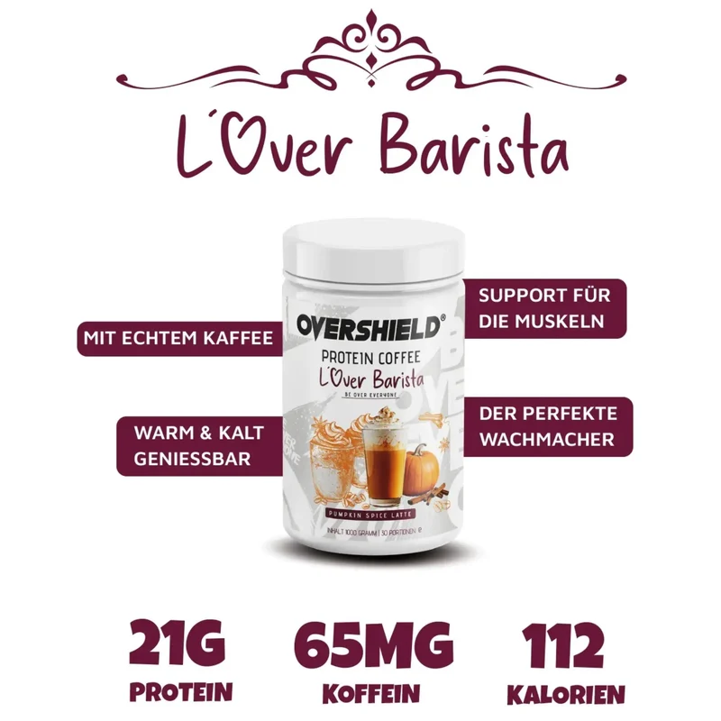 Overshield® Protein Coffee L'Over Barista Pumpkin Spice Latte - kawa proteinowa 21g białka