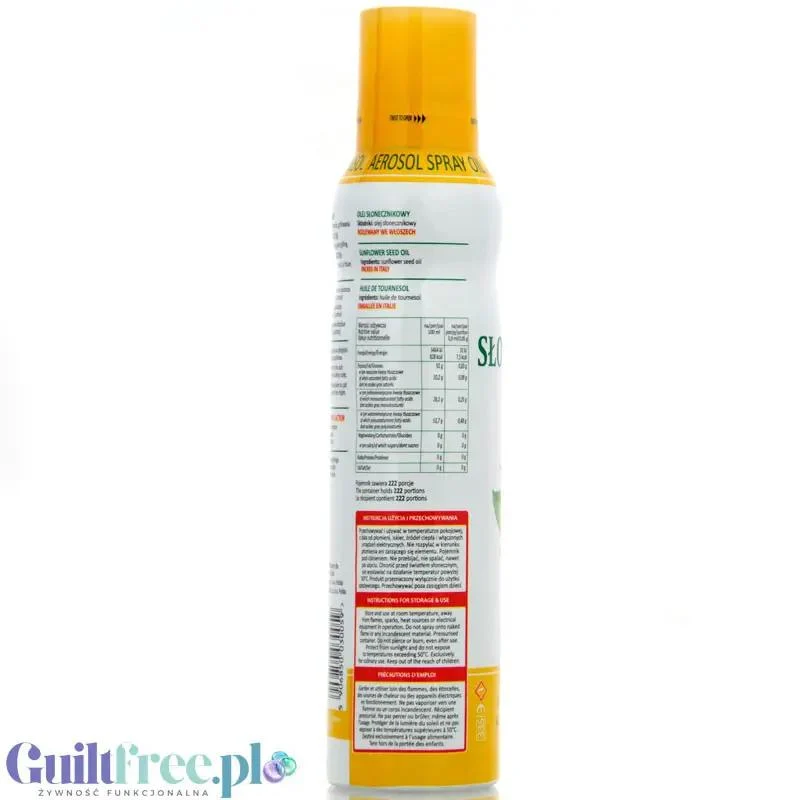 OLI-OLI, 100% Czysty Olej Słonecznikowy w sprayu 200ml