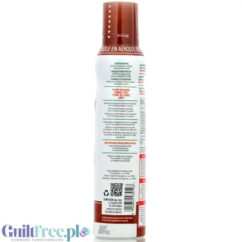 OLI-OLI, 100% Czysty Olej Kokosowy w sprayu 200ml