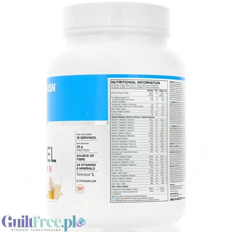 USN DietFuel Ultra Lean Meal Replacement Vanilla Cream 1kg - koktajl białkowy, substytut posiłku, smak Wanilia