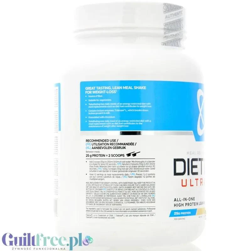USN DietFuel Ultra Lean Meal Replacement Vanilla Cream 1kg - koktajl białkowy, substytut posiłku, smak Wanilia