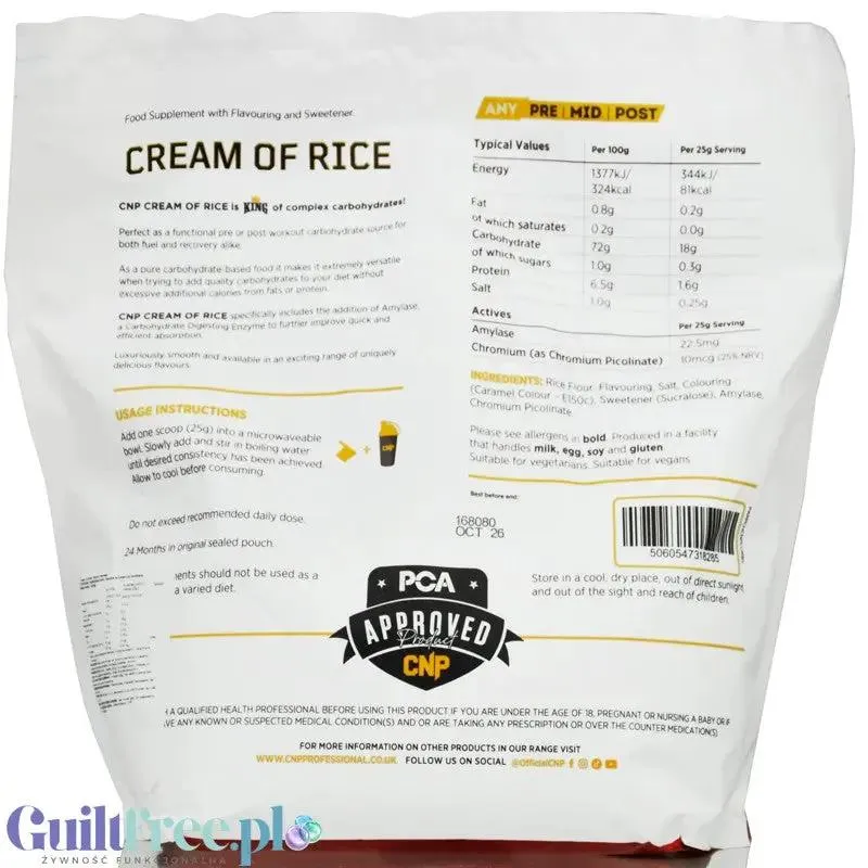 CNP Cream of Rice, Biscuit Spread 2kg - kleik ryżowy bez cukru, regeneracyjny posiłek treningowy o smaku ciasteczek z karmelem