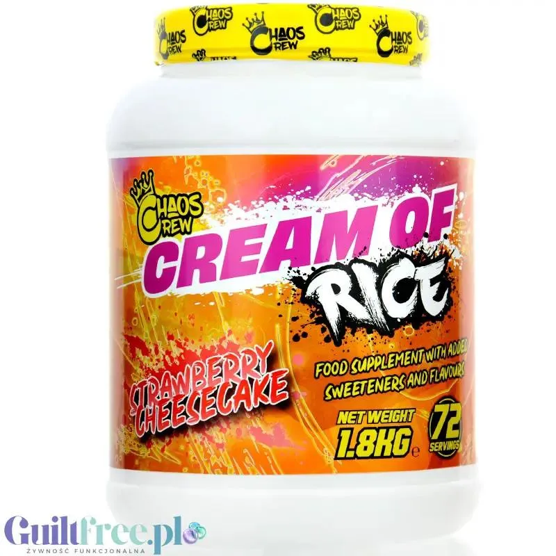 Chaos Crew Cream of Rice Strawberry Cheesecake 1.8kg - kleik ryżowy bez cukru, smak Sernik Truskawkowy